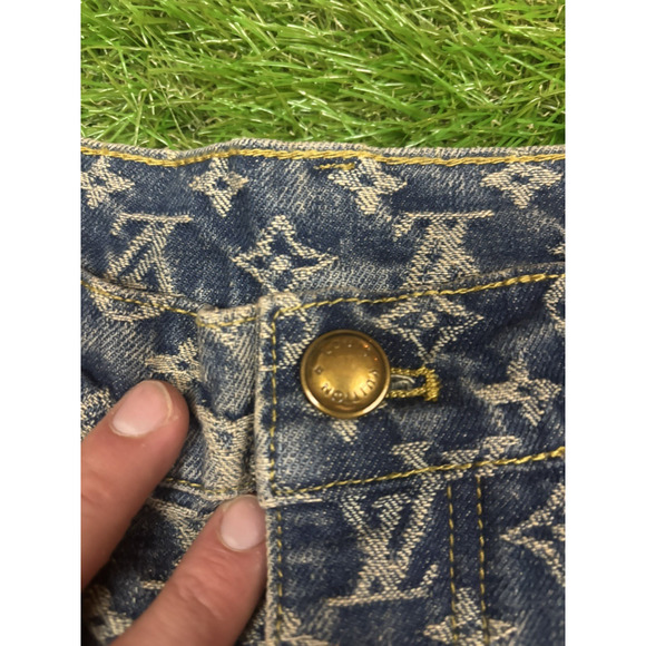 Louis Vuitton Monogram Denim Jeans Blue Size 32 Free shipping same day - Picture 5 of 6